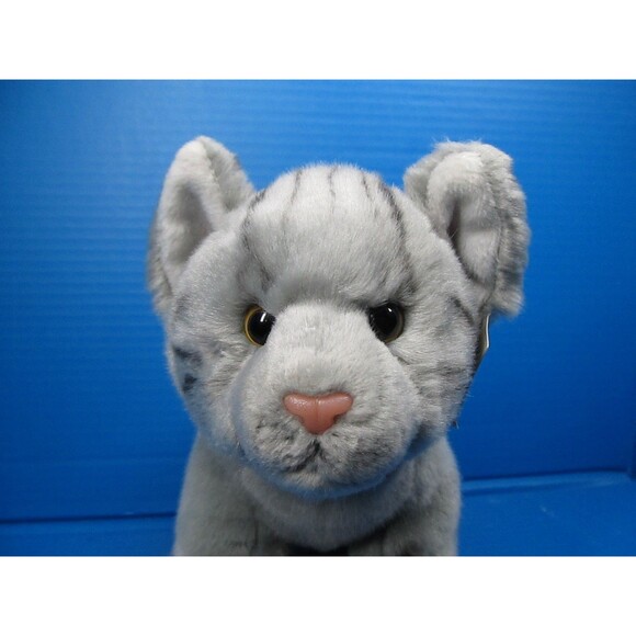Demdaco Nat Jules Gray Tabby Cat Large Stuffed Animal Plush 13" Realisitic - Picture 3 of 10